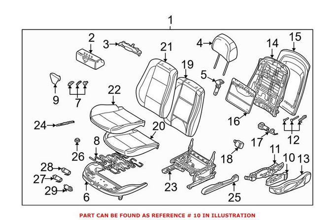 BMW Power Seat Switch = Front Driver Side 52108263133